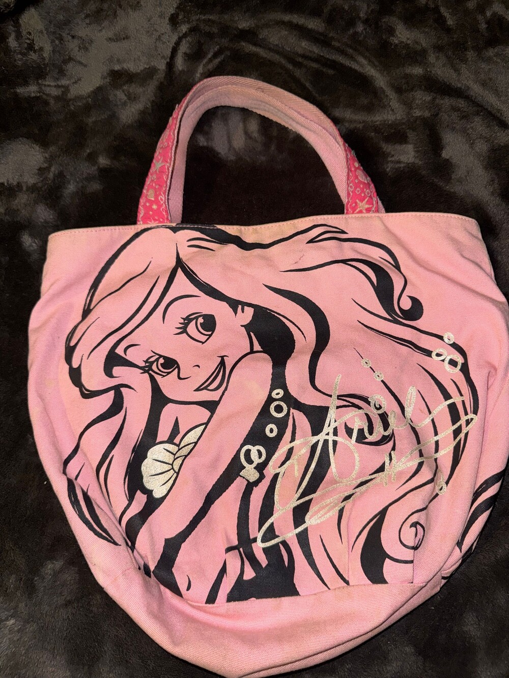 Disney Ariel Tote Bag Pink Tokyo Disney Resort Canvas Bag